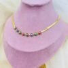 Multicolour Evil Eye Necklace – Adjustable Gold Tone Chain | Stainless Steel
