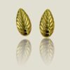 Textured Leaf-Pattern Gold Stud Earrings – Stainless Steel, Anti-Tarnish