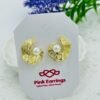 Anti-Tarnish Gold Swirl Pearl Earrings – Stainless Steel Elegance