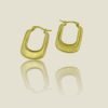 Geometric Rectangular Gold Hoop Earrings – Stainless Steel, Anti-Tarnish