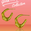 Anti-Tarnish Wavy Gold Stainless Steel Hoop Earrings – Modern Minimal
