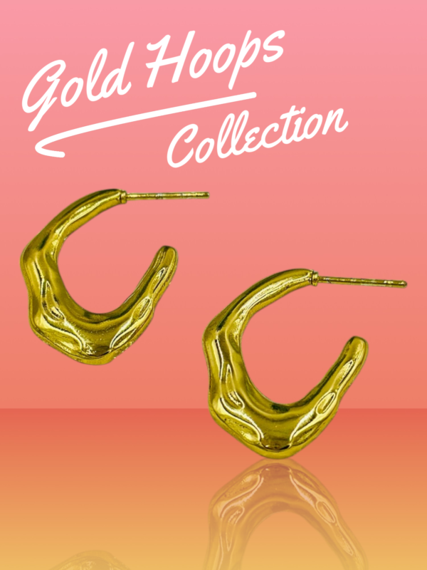 Anti-Tarnish Wavy Gold Stainless Steel Hoop Earrings – Modern Minimal