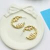 Baroque Bloom Pearl Hoops – Textured Gold Half Hoops with Cluster Pearls