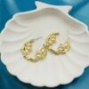 Baroque Bloom Pearl Hoops – Textured Gold Half Hoops with Cluster Pearls