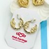 Baroque Bloom Pearl Hoops – Textured Gold Half Hoops with Cluster Pearls