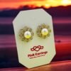 Bloom Radiance Pearl Studs – Floral Crystal Frame with Pearl Center