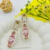 Blush Prism Geometric Earrings – Pink Stone Statement Drops - 18K Gold-Tone Polish (Premium Statement)