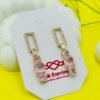 Blush Prism Geometric Earrings – Pink Stone Statement Drops - 18K Gold-Tone Polish (Premium Statement)