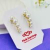 Cascade Pearl Climber Studs – Gold Textured Spine with Graduated Pearls