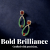 Ultra Elegant Emerald & Ruby Crystal Drop Earrings – Statement Party Jewelry