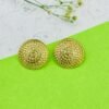 Textured Dome Stud Earrings – Stainless Steel, Anti-Tarnish Gold Finish