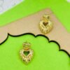 Anti-Tarnish Puffy Double Heart Gold Earrings – Premium Stainless Steel