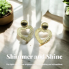 Textured Gold Heart Drop Earrings – Statement Design