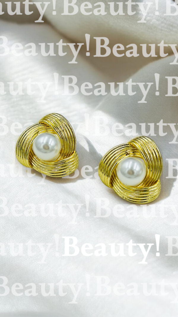 Classic Pearl Knot Stud Earrings – Stainless Steel, Anti-Tarnish