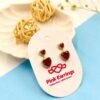 Crimson Love Double Heart Earrings – Red Stone with Gold & Crystal Halo - 18K Golden-Tone (Statement)