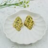 Molten Flow/ Crumpled Textured Gold Stud Earrings – Stainless Steel, Anti-Tarnish