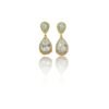 Clear Crystal Teardrop Elegance Earrings – Dual Pear-Cut Stones in 18k Golden-Tone (Statement)