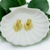 Anti-Tarnish Puffy Double Heart Gold Earrings – Premium Stainless Steel