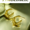 Anti-Tarnish Wavy Gold Stainless Steel Hoop Earrings – Modern Minimal