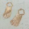 Rose Gold Luxe Square Tassel Earrings – Long Chain Dangler