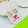 Gilded Garden Pearl Climber Earrings – Gold Floral Vines with Pearl Accents