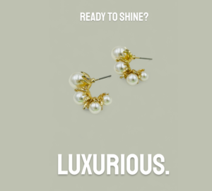 Gilded Garden Pearl Climber Earrings – Gold Floral Vines with Pearl Accents