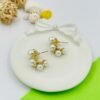 Gilded Garden Pearl Climber Earrings – Gold Floral Vines with Pearl Accents