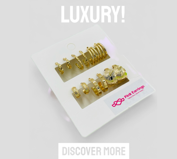 6-Pair Gold-Tone Hoop & Textured Earring Set – Elegant Daily Combo