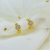 Gold Plated Mini Bali Style Hoop Earrings with CZ Center – Anti-Tarnish