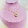 Golden Heart CZ Diamond Pendant Necklace – Stainless Steel