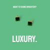 Emerald Green Square Stud Earrings | 14K Gold-Tone Stainless Steel | Anti-Tarnish