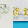 Pearl Cluster Hoop Earrings – Gold & Silver Variants