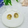 Golden Spiral Stud Earrings with Crystal Stone – Stainless Steel