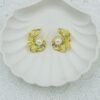 Anti-Tarnish Gold Swirl Pearl Earrings – Stainless Steel Elegance