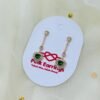 Green Heart Crystal Drop Earrings – 14K Gold Plated Premium Statement