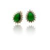 Emerald Elegance Green Teardrop Stud Earrings with Crystals – Sparkl Statement Style