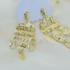 Hammered Gold Chandelier Earrings –  Textured Stainless Steel Statement Jewelry