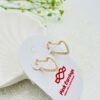 White Enamel Heart Hoop Earrings | Stainless Steel | Anti-Tarnish | Modern Statement Jewelry