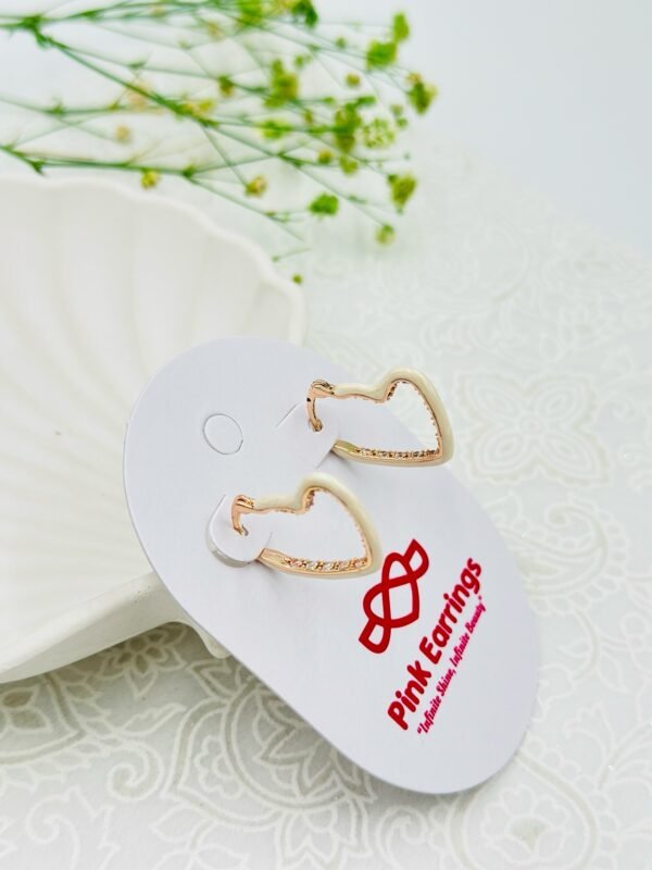 White Enamel Heart Hoop Earrings | Stainless Steel | Anti-Tarnish | Modern Statement Jewelry