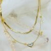 Gold 2-Layered Heart Charm Necklace – Premium Stainless Steel