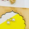 Luxe Pearl Huggie Earrings – Gold Pavé Hoop with Round Pearl Bali Drop