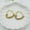 Textured Mesh Gold Hoop Earrings – Stainless Steel, Anti-Tarnish