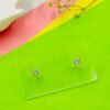 Elegant Tiny White Diamond Crystal Studs | 5mm Round Gold Earrings for Daily Use