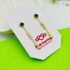 Emerald Green Geometric Dangle Earrings – Gold Tone Stainless Steel