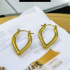 Anti-Tarnish Gold Pointed Teardrop Hoop Earrings – Sleek & Stylish