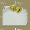 Bold Heart Gold Stud Earrings – Stainless Steel, Anti-Tarnish