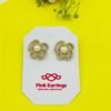 Radiant Bloom Pearl Studs – Crystal-Encrusted Floral Frame with Pearl Center