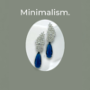Regal Sapphire Drop Earrings – Silver Crystal Leaf Design with Deep Blue Gemstone (Statement)