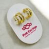 Regal Twist Pearl Hoops – Layered Gold Mini Hoops with Pearl & Rope Detailing