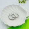 Silver-Plated Crystal Hoop Earrings – Classic Round with Double Row Stones